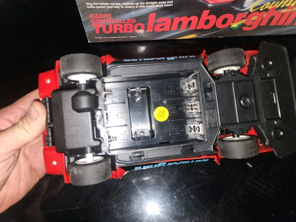 Radio Controlled Turbo Lamborghini Countach Radio Shack #60-4074A Red Works READ - Image 3 of 4