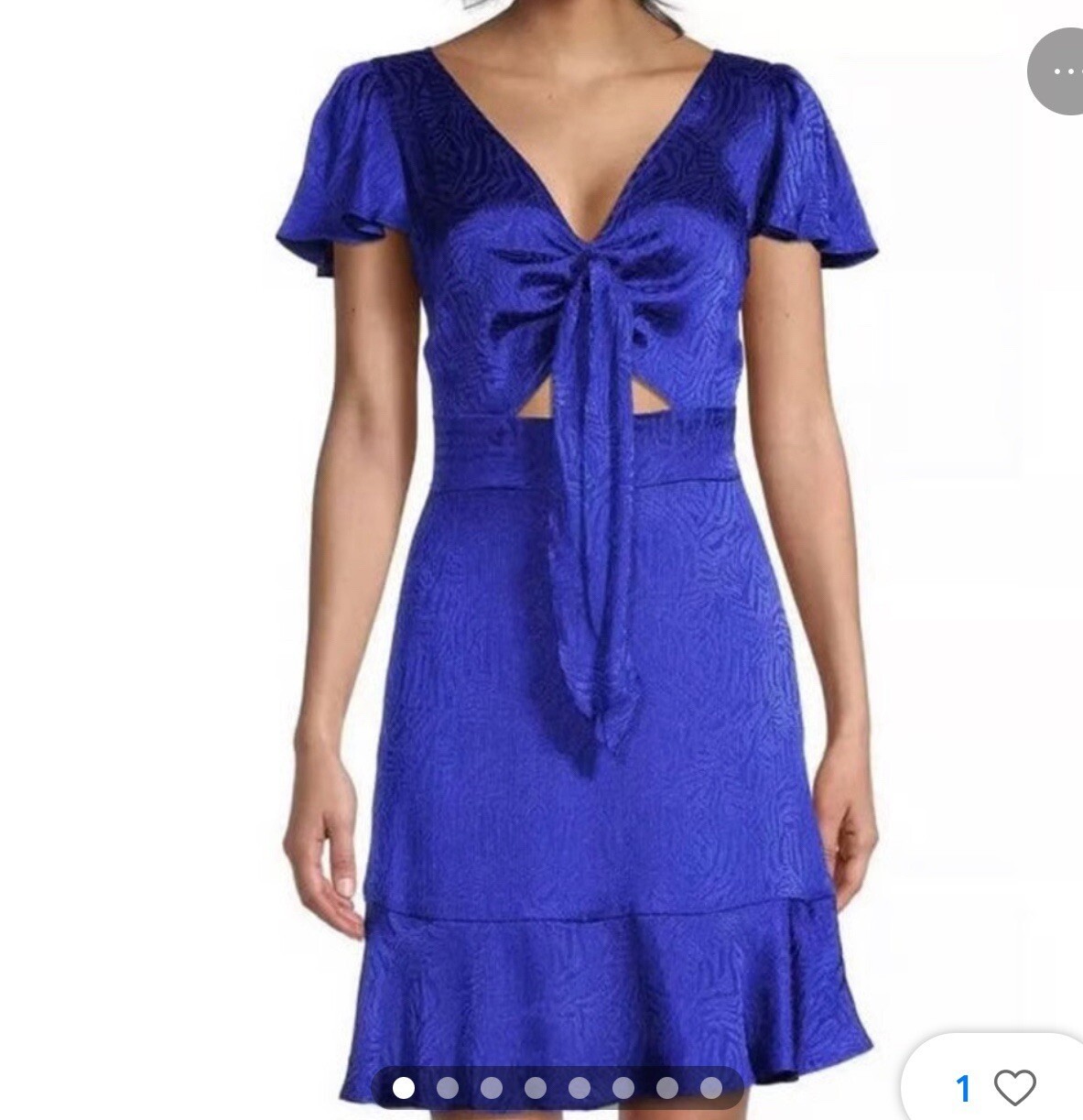 Michael Kors Women's Jacquard Zebra Tie Mini Dress Blue Size 4