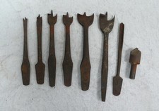 8 Teiliges antikes Handbohrer Set Werkzeug, 5 Lochbohrer, Senkbohrer