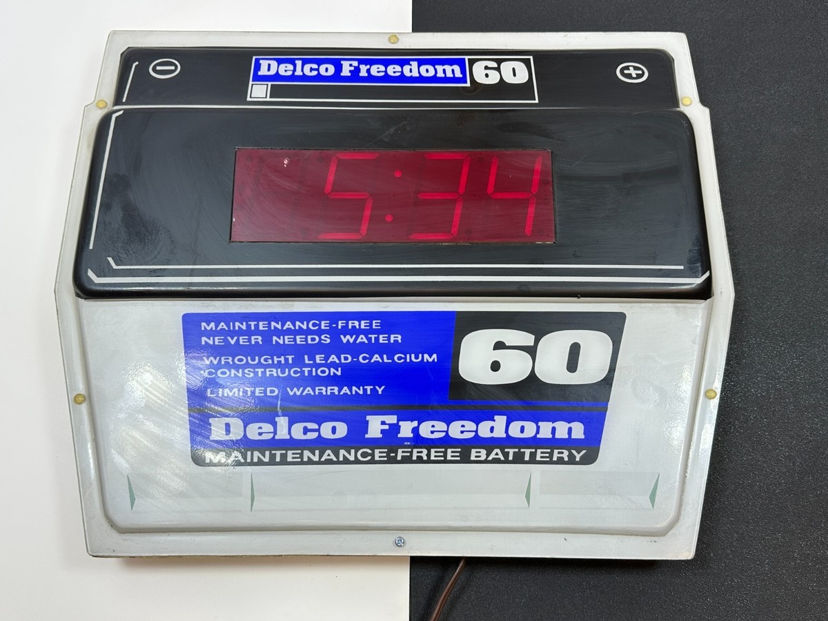 激レア‼️ACDelco Freedom Battery時計‼️ AC Delco USA Freedom 60 Advertising Dealer Garage Clock Battery