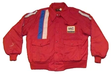 Vtg Swingster Mens XL Cessna Pilot Center Fleece Lined Red White Blue Jacket