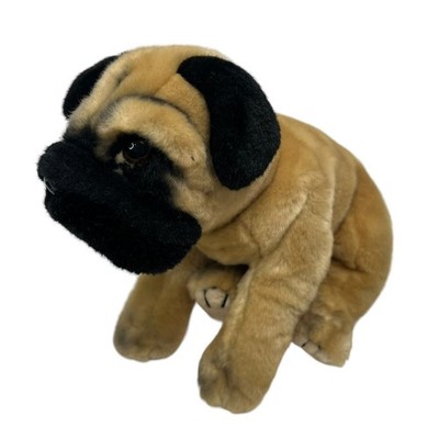 Toys R Us Animal Alley Pug Dog Plush Stuffed Animal 12'' Brown Puppy Realistic