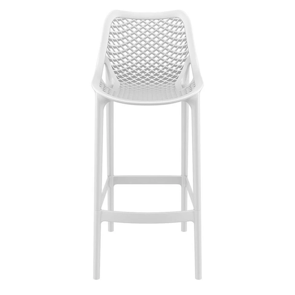 Home Square Polypropylene Patio Bar Stool in White - Set of 2 - Image 4 of 4