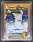 2025 Bowman Leo De Vries Chrome Prospect Auto Orange Wave Refractor #/25 Padres