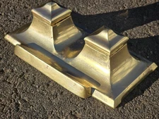Antique Bradley Hubbard Art Deco Cast Brass Double Inkwell | Egyptian Revival