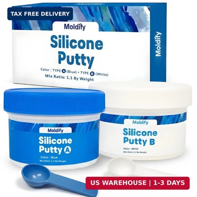 Silicone Putty Fast Set, (250ml Part A + 250ml Part B) | 40-Second Work Time | 2