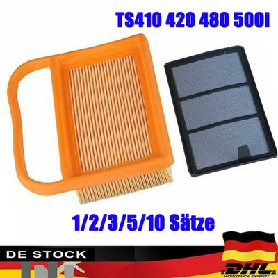 1-10X Luftfilter Set für Stihl TS410 420 480 500i Abschneiden Säge 42381410300