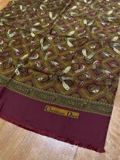 Christian Dior Paisley Silk Stole 19.3in x 60.6in Very Good Condition