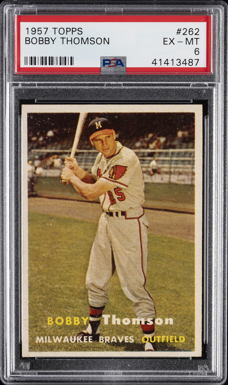 1957 TOPPS #262 BOBBY THOMSON PSA 6