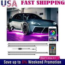 GEARZAAR RGB LED Strip Under Car Tube Underglow Underbody System Neon Light Kit