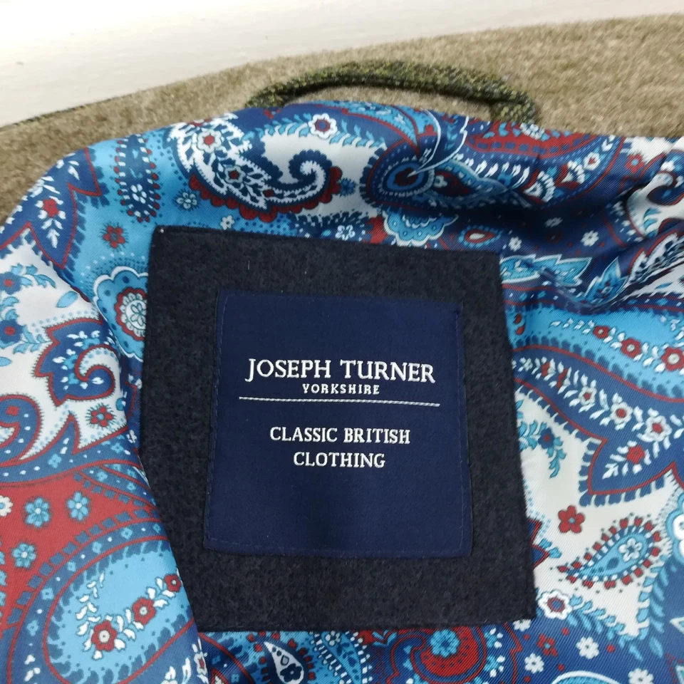 Joseph Turner Yorkshire Gilet Waistcoat Moon Tweed Wool Green Sz 46 - Image 3 of 4