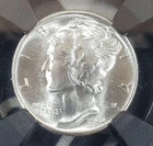 1944-S US Mercury Dime "Original Bag Fragment"- NGC MS66