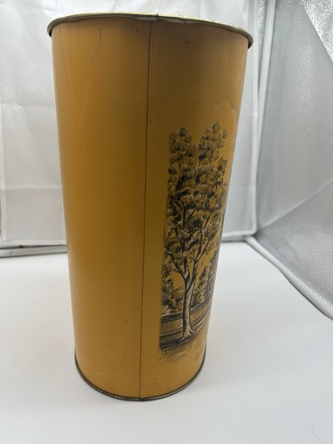 Vintage Bruton Parish Church Metal Garbage 13" Trash Can Cheinco USA MCM - Picture 2 of 7