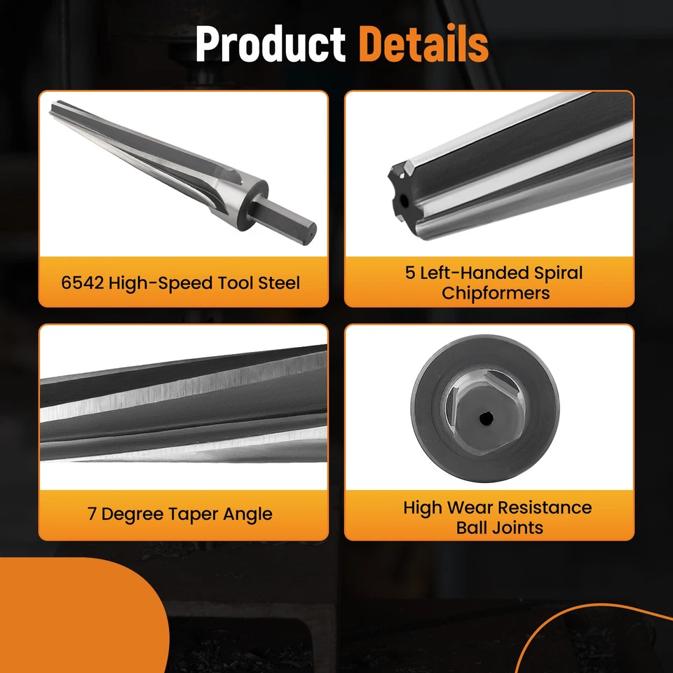 Tapered Ball Joint Tie Rod Reamer For 7 Degree, 1.5" Per Foot - Image 3 of 4