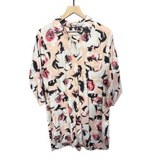 Kate Spade Floral Print Sleepshirt L Button Down Cotton Womens Lounge Wear