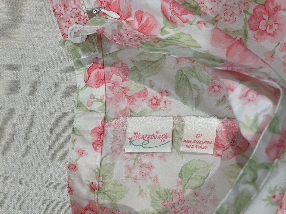 Calça Hartstings Feminina Tamanho 12 Rosa Floral Algodão Perfeita para Primavera E Verão - Imagem 3 de 4