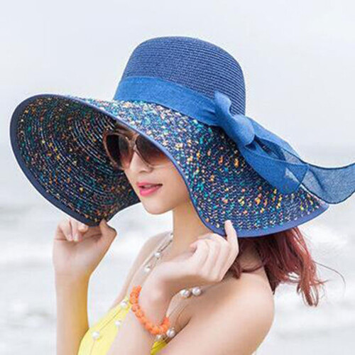 Fashion Summer Hat Travel Cap Folding Wide Brim Floppy Caps Beach Sun Hats Women - Picture 16 of 17