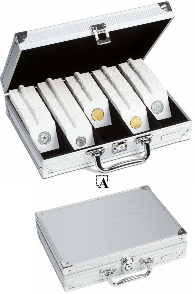 Leuchtturm Münzkoffer Koffer für 650 Münzrähmchen oder 150 Quadrum 347829