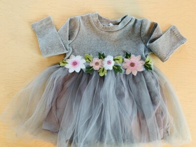 NEW Cotton Jersey Dress with Flowers and Tutu, 18-24 Months, Holiday Dress  NWT | eBay