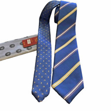 NWT IMANI UOMO REVERSIBLE MULTI COLOR BLUE NECK TIE  HANKY