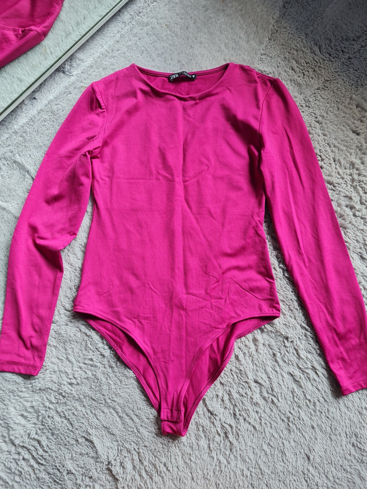 Zara Pink Bodysuit Long Sleeve Size M | eBay