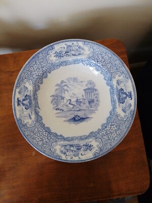 J & MP Bell & Co Glasgow Triumphal Car blau Transferware Suppenschüssel 27 cm breit