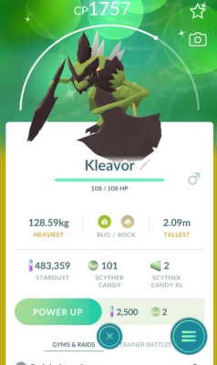 Shiiny Klleavor attack charged pokemon trade go | eBay