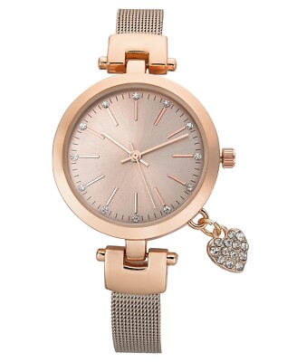 New Charter Club Rose Gold Charm Watch with Key & Heart ? beautiful Charter Club Rose Gold Analog Watch - Etsy main image 2