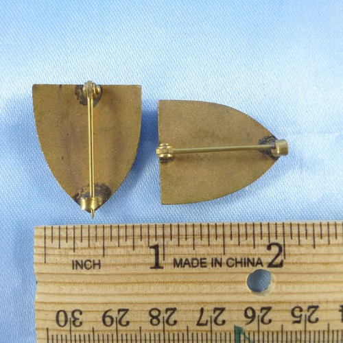 Vintage Roman Helmet On Black Enamel Shield Pin Brooch Lot of 2 Gold-Tones - Picture 7 of 7