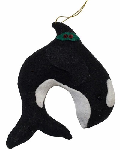Alaska felt Handmade Orca Whale Ornament 4" - Bild 2 von 5