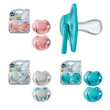 Image of 3 PACK - Tommee Tippee Moda Orthodontic Baby Soothers 0-6months Total 6 Soothers