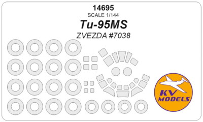 KV Models 1/144 RU Tu-95MS Canopies and Wheels Masks for Zvezda #7038