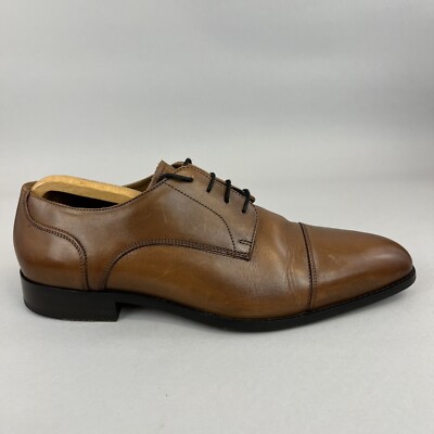 Chapman & Moore braune elegante Lederschuhe mit Captoe Schnürung Oxford UK11