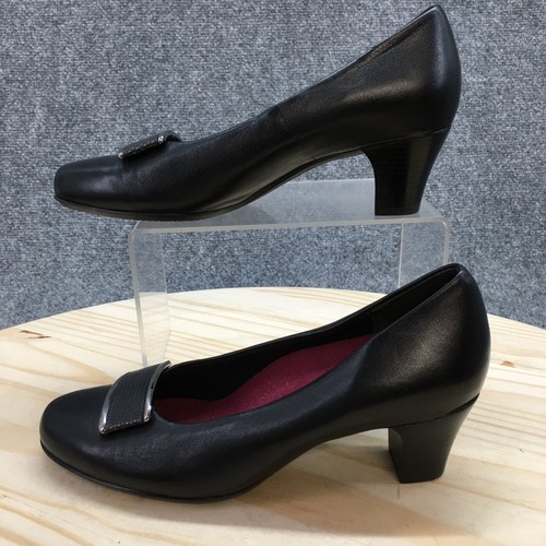 Munro Dress Pump Heels Womens 5.5M Mara Black Kid Lizard Trim Casual M275881 - Picture 2 of 18