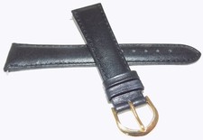Timex Black Padded Genuine Calf Leather Watch Band 20mm 7 13/16" 199mm Length