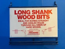 Master Mechanic Long Shank Wood Bits Peg Display Rack Sticker Over Metal Sign