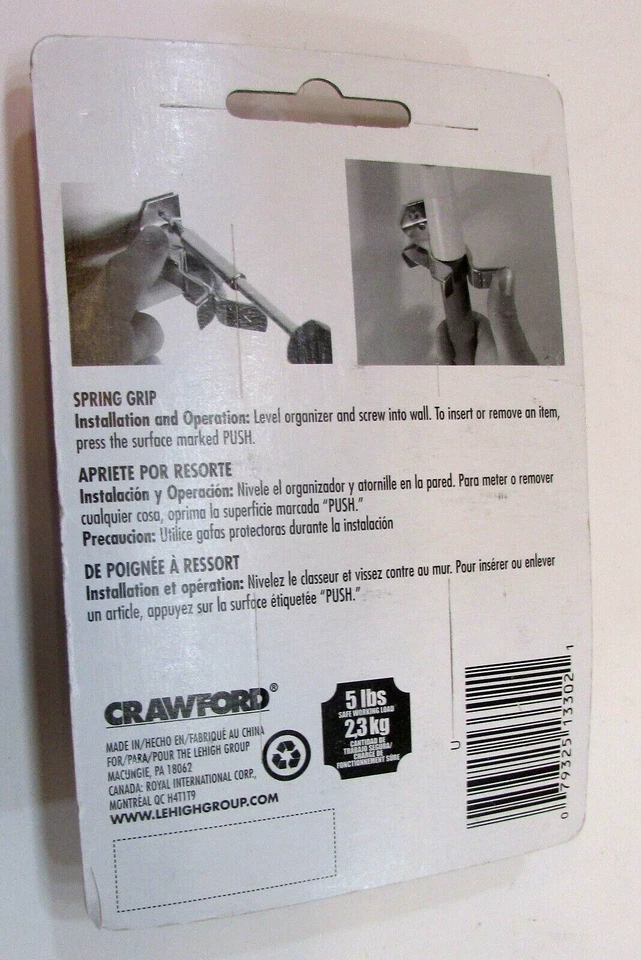 Nuevo paquete sellado de dos empuñaduras de resorte Crawford Canadá trabajo ligero 5 lb carga de trabajo SG2W Foto 2 de 2