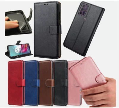 For Motorola Moto G06 E15 Phone Case Leather Wallet Flip Folio Stand View Cover