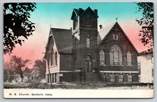 M.E. Church Sanborn Iowa Methodist Episcopal 1912 Postcard