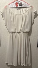 Urban Outfitters - Lush Sleeveless Ivory/Cream Cinched Waist Dress Size S