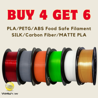 【BUY 4 GET 6】1KG 1.75mm PLA Filament PETG SILK TPU PC Silk 3D Printer Filament