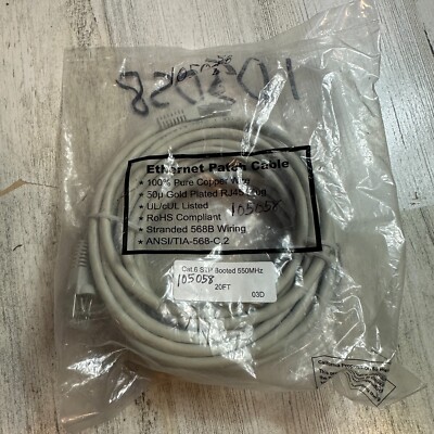 Cat 6 Ethernet Patch Cable 10G Pure Copper Network 550MHz Gold Plate RJ45