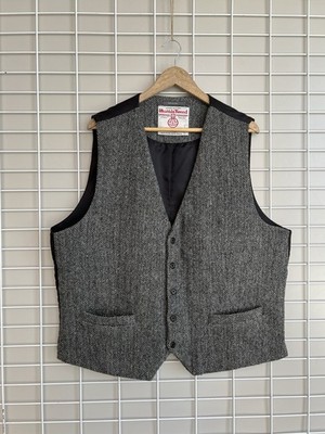 Harris Tweed x Primark Herringbone Wool Vest Mens Size XXL/XL Gray Waistcoat