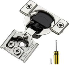 50 Pack 25 Pair 1/2 inch Overlay Cabinet Hinges Soft Close Hidden Door Hinge for