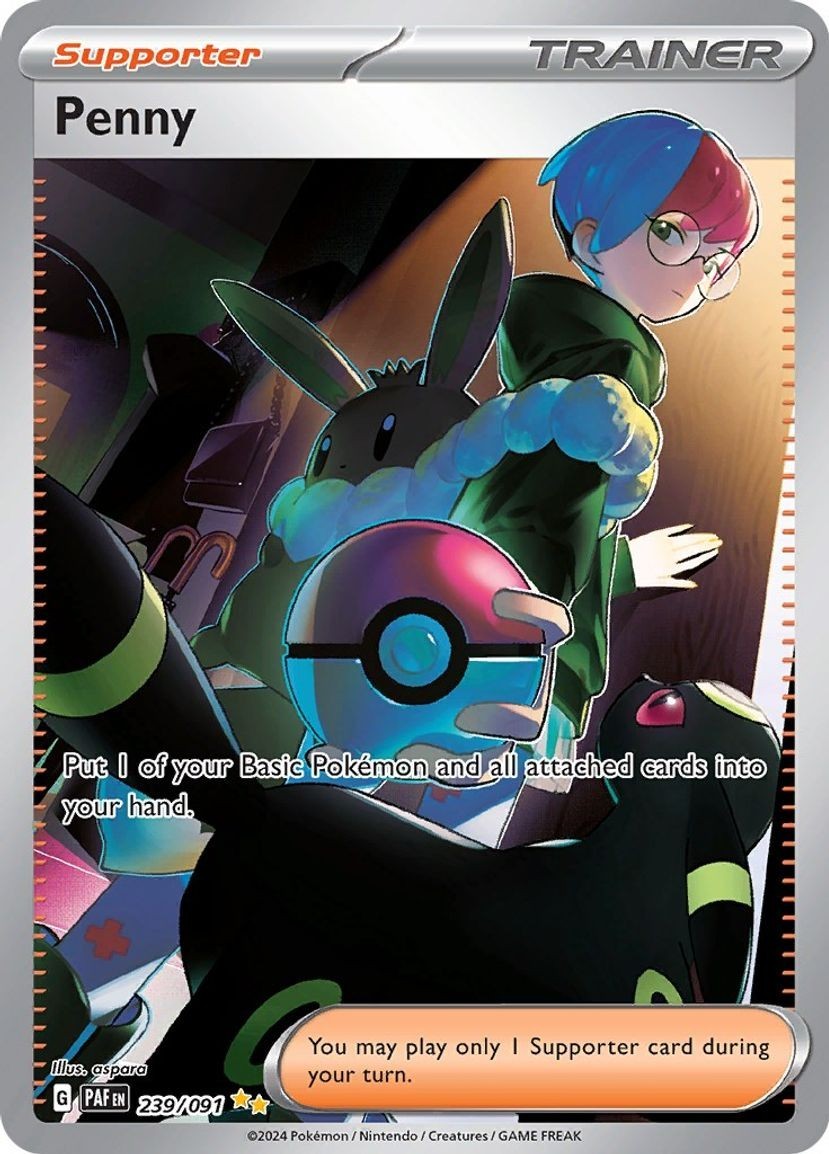 Penny - 239/091 - Pokemon Paldean Fates Special Illustration Rare Card NM