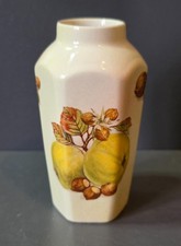 Miniature Royal Worcester Palissy Ceramic Bud Vase cream fruit collection 9.5cm