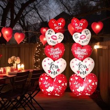 5.3 FT Valentines Day Love Heart Rose Present Inflatable Outdoor Lawn Yard Decor