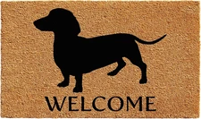 Calloway Mills AZ103031729 Dachshund Breed Doormat, 17" X 29", Natural/Black