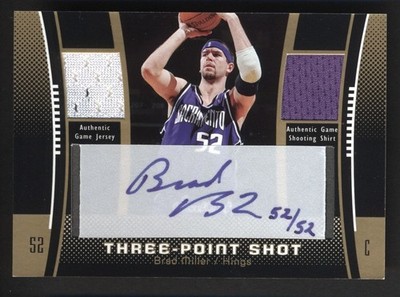 2004-05 Upper Deck Sweet Shot BRAD MILLER Auto #52/52 Three Point Jersey Number