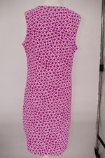 Jude Connally Lisa Geometric Shift Dress Sz Medium Pink White Sleeveless
